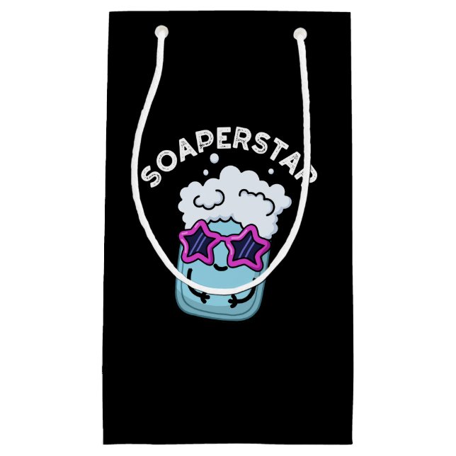 Soaperstar Funny Soap Pun Dark BG Small Gift Bag (Front)