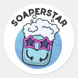 Soaperstar Funny Superstar Soap Pun Classic Round Sticker