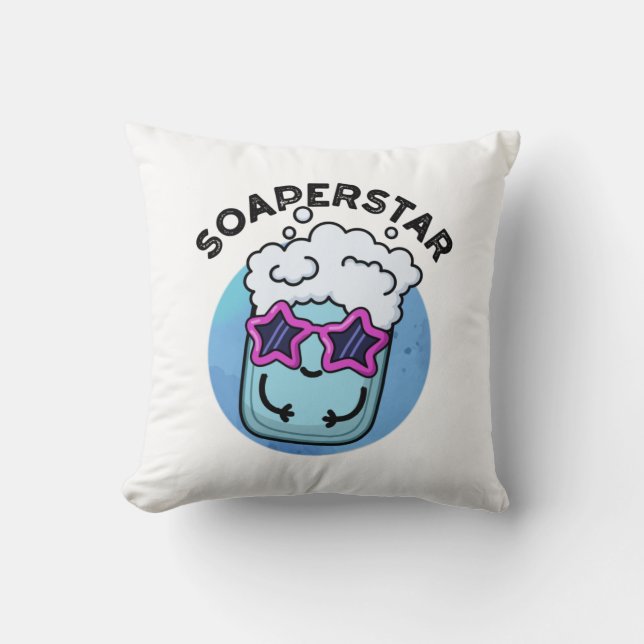 Soaperstar Funny Superstar Soap Pun Cushion (Front)