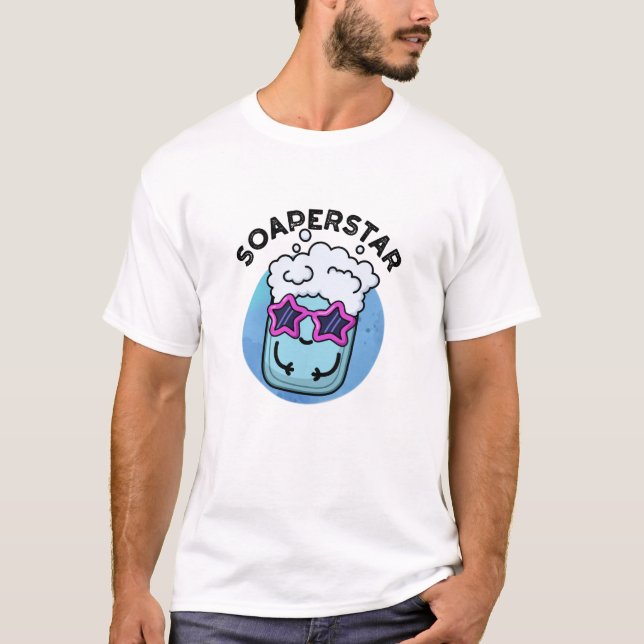 Soaperstar Funny Superstar Soap Pun T-Shirt (Front)
