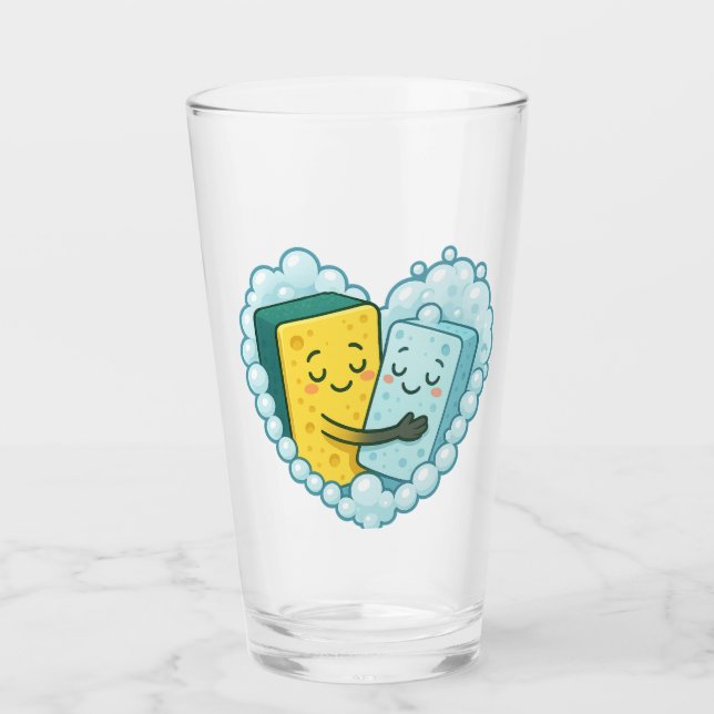 Soapy Love – Sponge & Dish Soap Glass (Front)