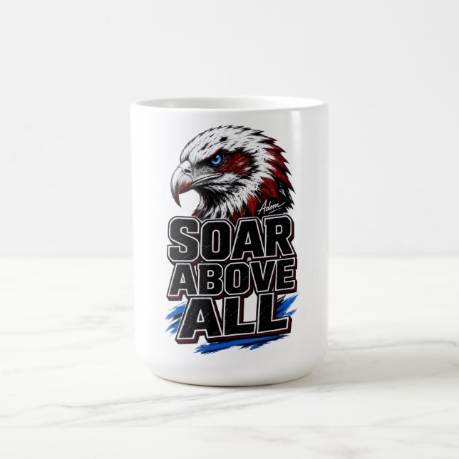 Soar Above All Bald Eagle Power Art Coffee Mug (Center)