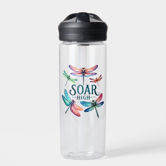 Soar High - Artistic Dragonfly Water Bottle (Front)