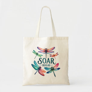 Soar High - Dragonfly Colourful Inspirational Tote Bag