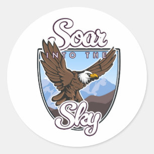 Soar into the Sky logo Classic Round Sticker