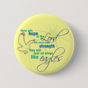 Soar on Wings Christian Scripture button/badge 6 Cm Round Badge
