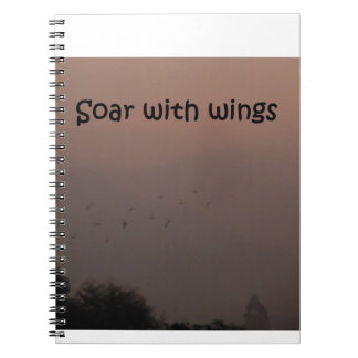 Soar with wings spiral notebook
