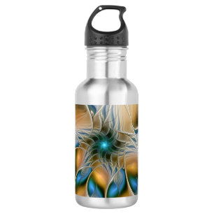 Soaring, Abstract Fantasy Fractal Art With Blue 532 Ml Water Bottle