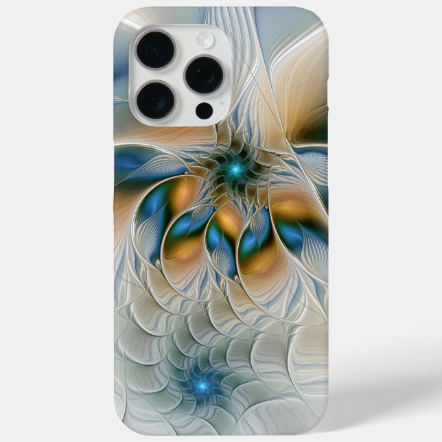 Soaring, Abstract Fantasy Fractal Art With Blue Case-Mate iPhone Case (Back)
