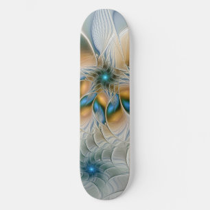 Soaring, Abstract Fantasy Fractal Art With Blue Skateboard