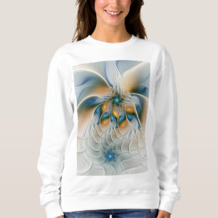 Soaring, Abstract Fantasy Fractal Art With Blue Sweatshirt