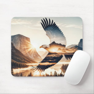 Soaring Bald Eagle at Sunrise Mouse Pad