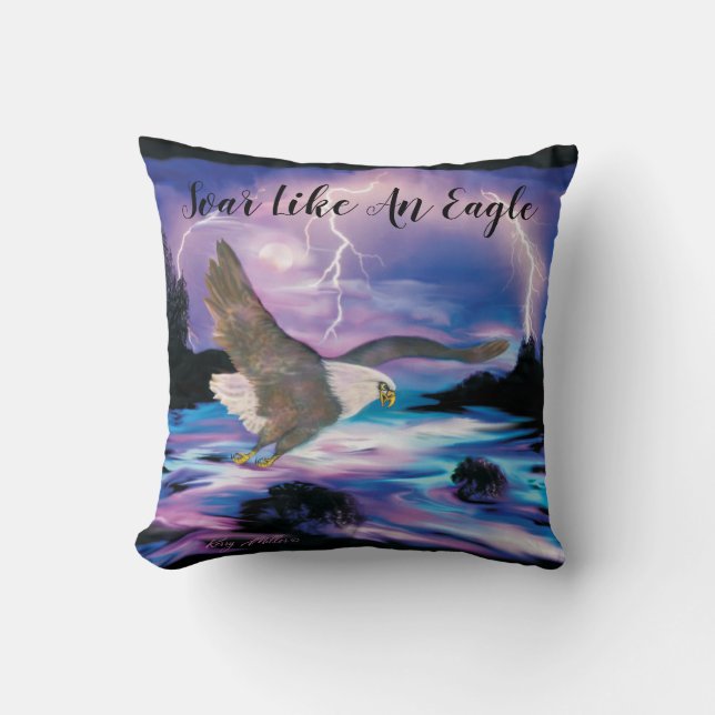 Soaring Bald Eagle Cushion (Front)