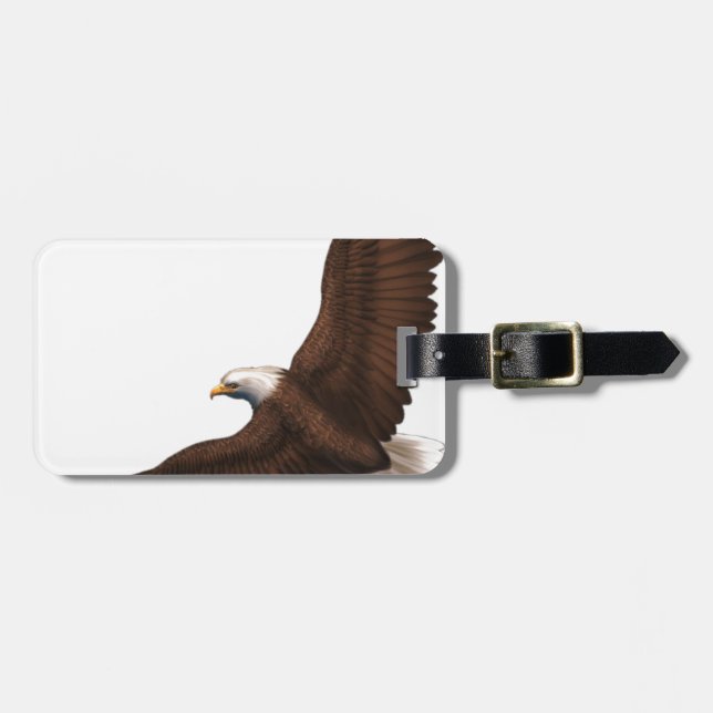 Soaring Bald Eagle Luggage Tag (Front Horizontal)