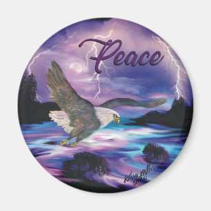 Soaring Bald Eagle Spreading Peace Magnet