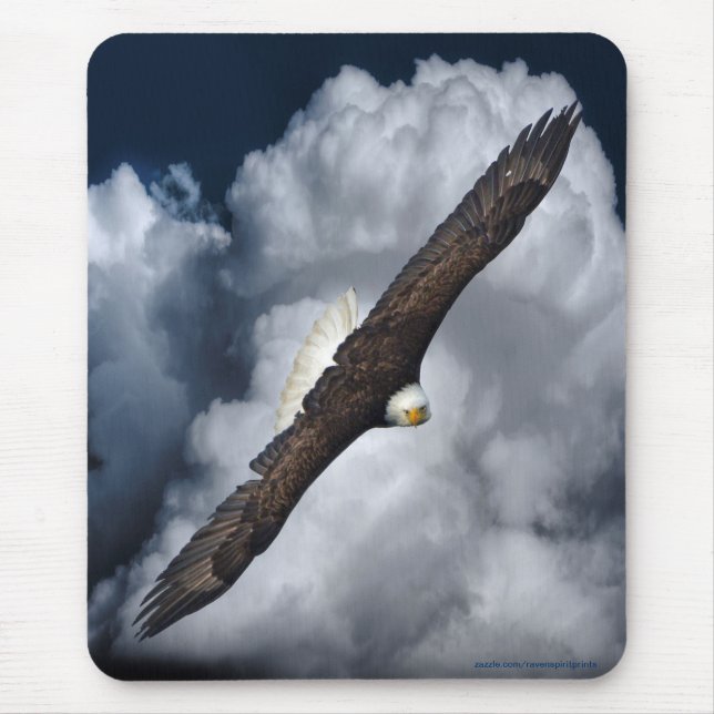 Soaring Bald Eagle Wildife Photo 5 Mouse Pad (Front)