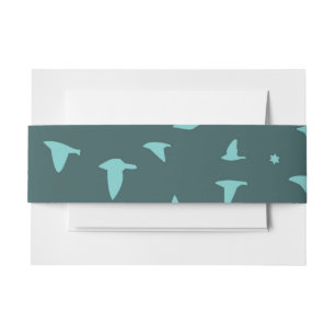 SOARING BIRDS Bat Bar Mitzvah Wrap Band Invitation Belly Band