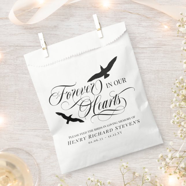 Soaring Birds Forever In Our Hearts Bird Seeds Favour Bags (Clipped)