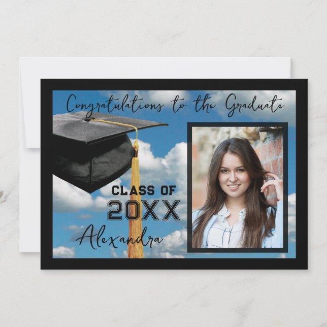 Soaring Blue Sky Graduation Announcement (Front)