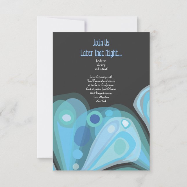 SOARING BUTTERFLY Bat Mitzvah Reception Card (Front)