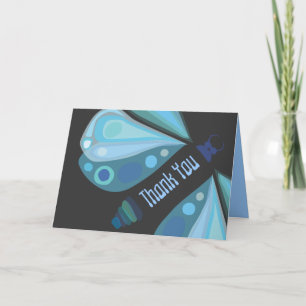 SOARING BUTTERFLY Blue Bat Thank You Card