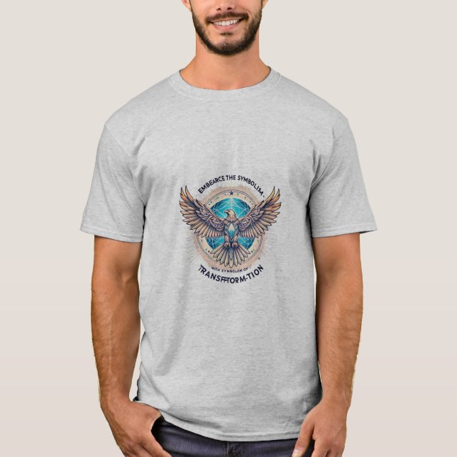 Soaring Crystal Eagle - Symbol of Transformation  T-Shirt (Front)