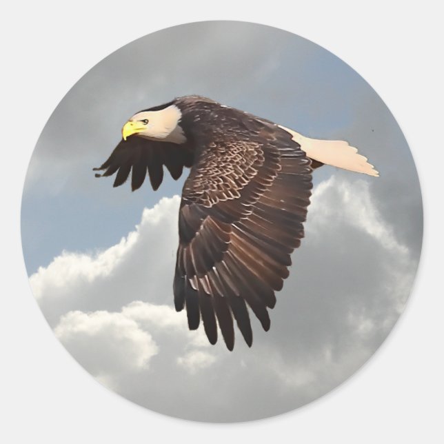 SOARING EAGLE CLASSIC ROUND STICKER (Front)