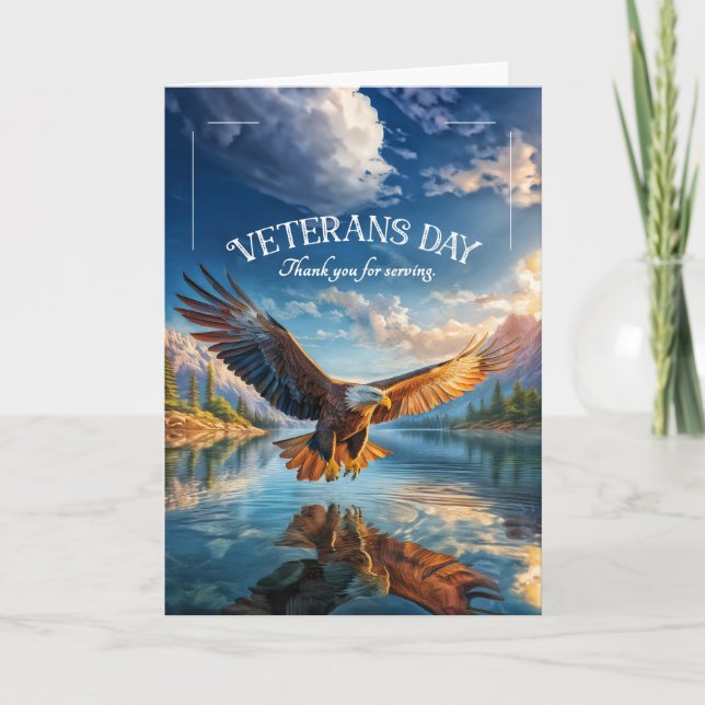 Soaring Eagle Veterans Day Holiday Card (Front)