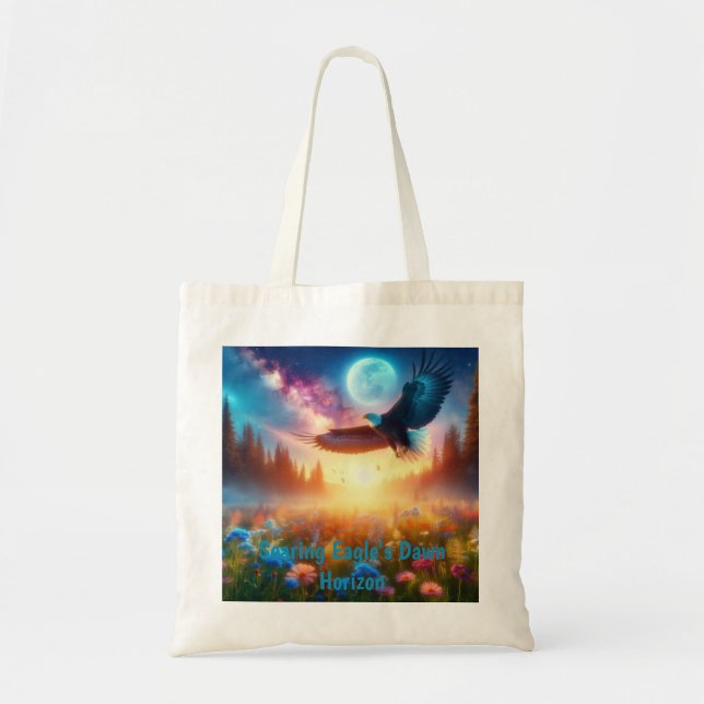 Soaring Eagle's Dawn Horizon Tote Bag (Front)