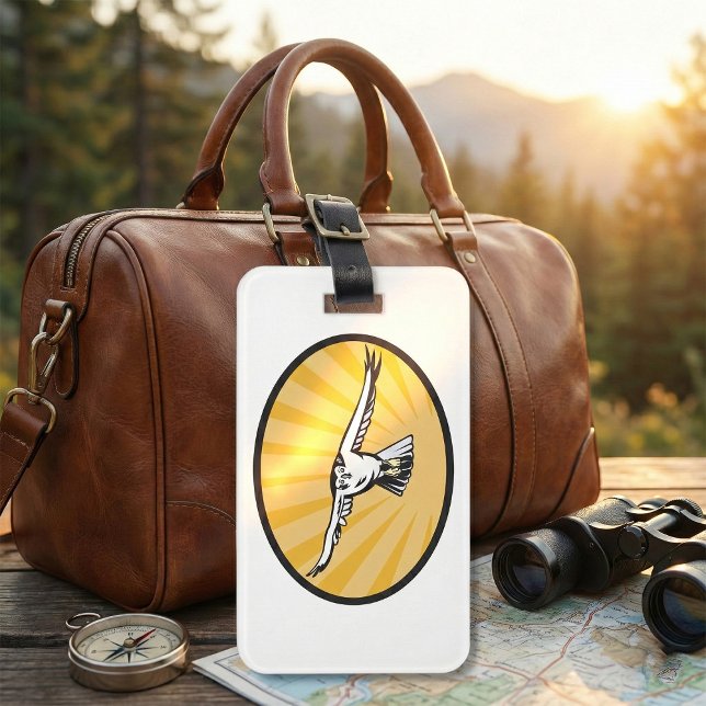Soaring Falcon Bold Bird of Prey Luggage Tag (Creator Uploaded)