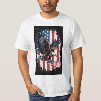 Soaring Freedom – Bold Patriotic Eagle American Fl T-Shirt