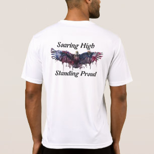 Soaring High Standing Proud USA Eagle Flag  T-Shirt