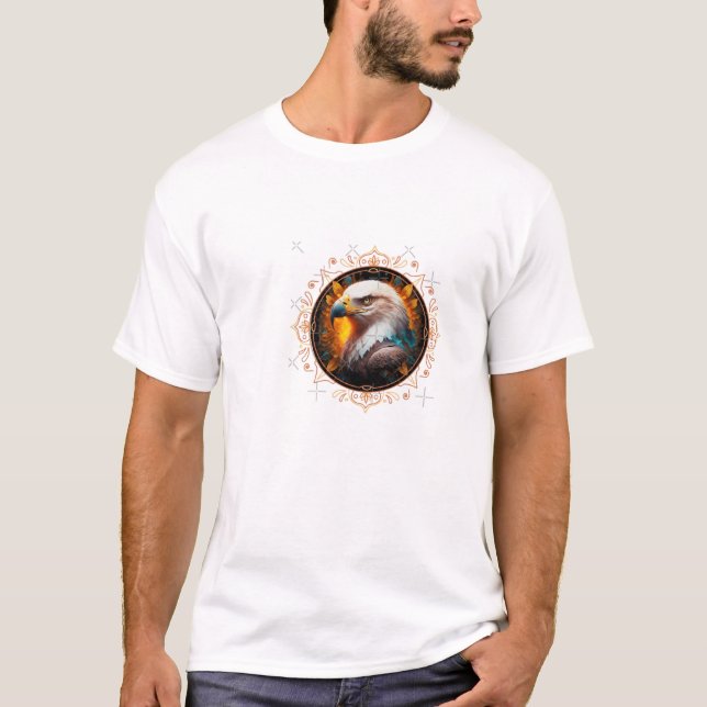 Soaring Majesty: Eagle in Flight" T-Shirt (Front)