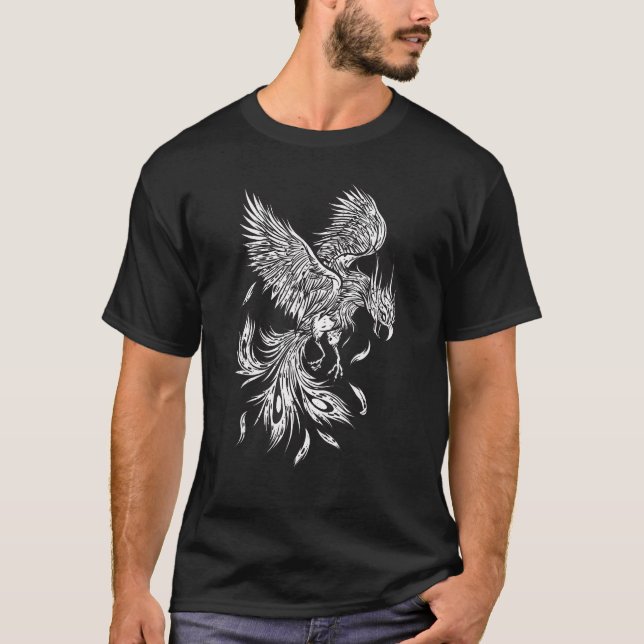 soaring phoenix bird mythical creature rising from T-Shirt (Front)