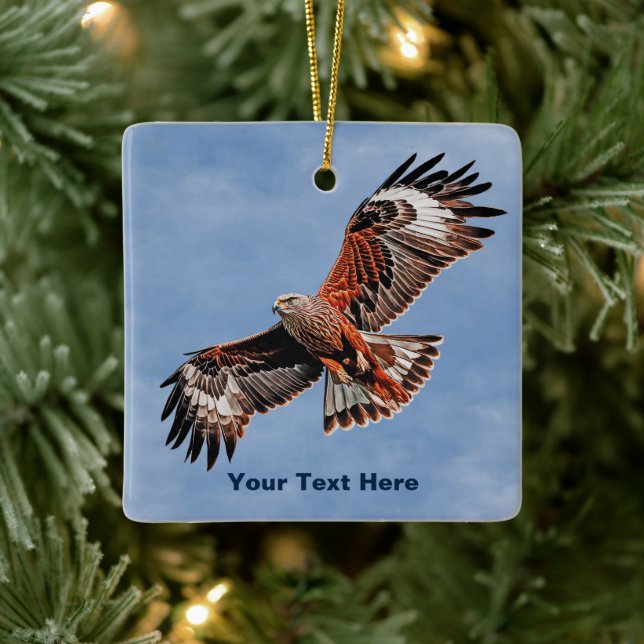 Soaring Red Kite Ceramic Ornament (Tree)