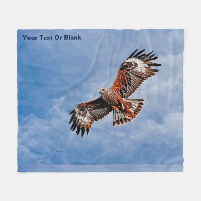 Soaring Red Kite Fleece Blanket (Front (Horizontal))