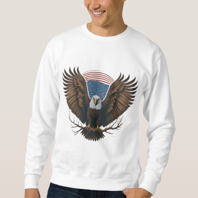  Soaring Spirit: American Bald Eagle 🦅  Sweatshirt (Front)