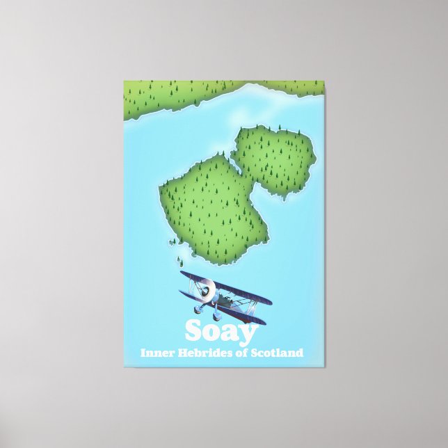 Soay Inner Hebrides of Scotland map Canvas Print (Front)