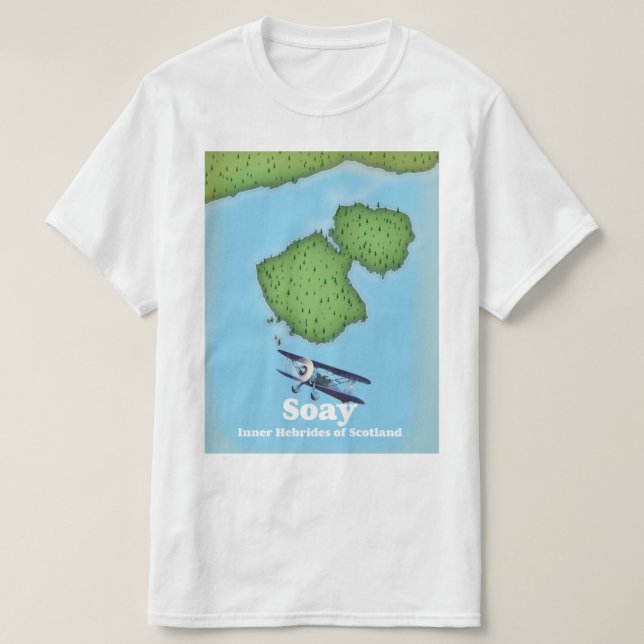 Soay Inner Hebrides of Scotland map T-Shirt (Design Front)