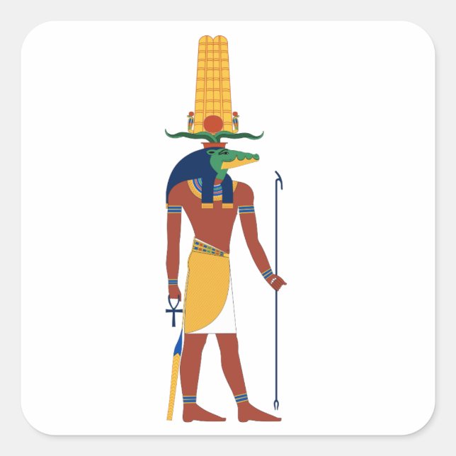 Sobek Crocodile  God Square Sticker (Front)