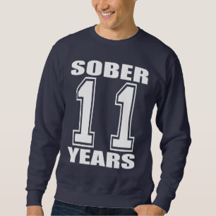 Sober 11 Years White on Dark Sweatshirt