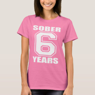 Sober 6 Years White on Dark T-Shirt