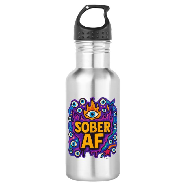 Sober AF -  532 Ml Water Bottle (Front)