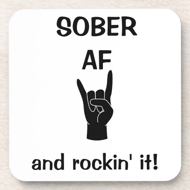 Sober AF Coasters set of 6, Addiction Recovery (Front)