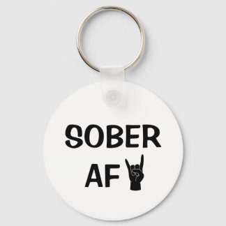 Sober AF Keychain, Addiction Recovery Gift Key Ring