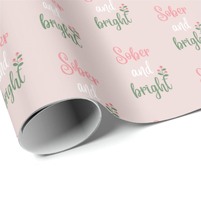 Sober and Bright Pink Xmas Gift Wrapping Paper (Roll Corner)