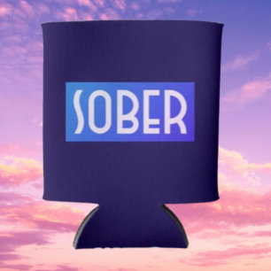 SOBER Blue Can Cooler