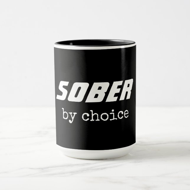Sober by Choice, Sobriety Typography Motivational Mug (Center)