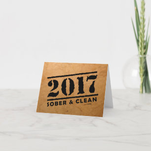 Sober & Clean 2017 (recovery gifts/addiction free) Card