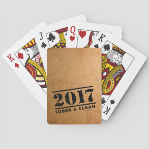 Sober & Clean 2017 (recovery gifts/addiction free) Playing Cards